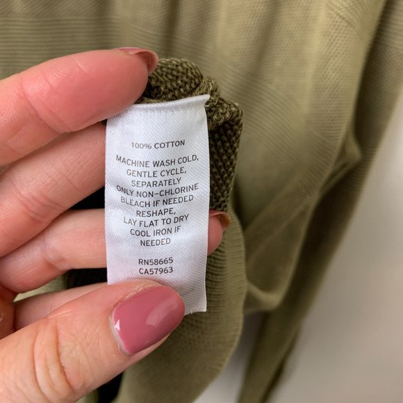 NEW Treasure & Bond Washed Cotton Sweater Green Tan color 2XL - Picture 4 of 5